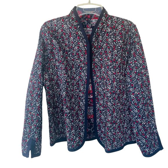 Quilted floral reversible open lite quilted jacket no label A+++ - Picture 3 of 10